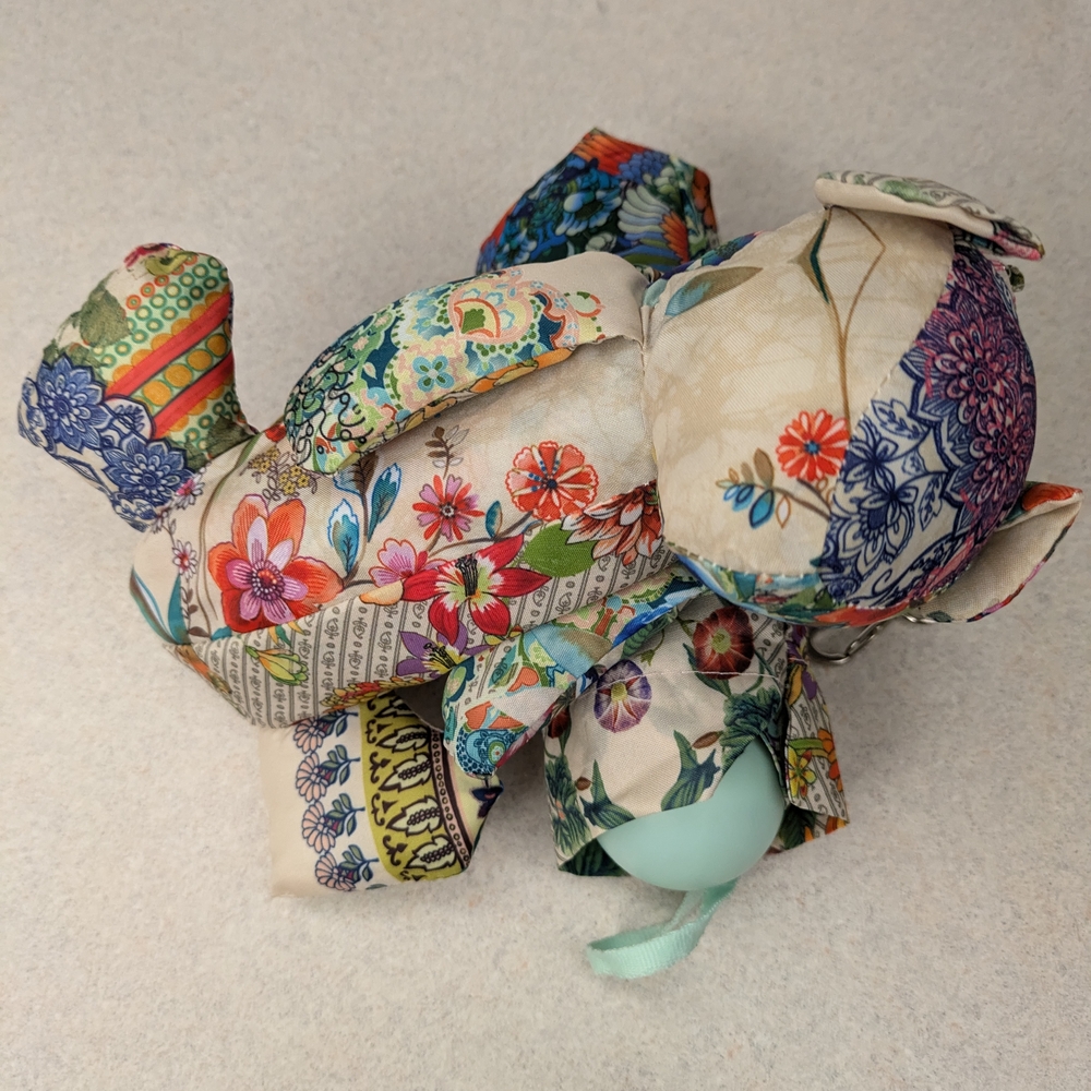 Johnny Was NWT Floral Patchwork UMBRELLA Hidden in a Teddy Bear Case with Clip! - Picture 10 of 11